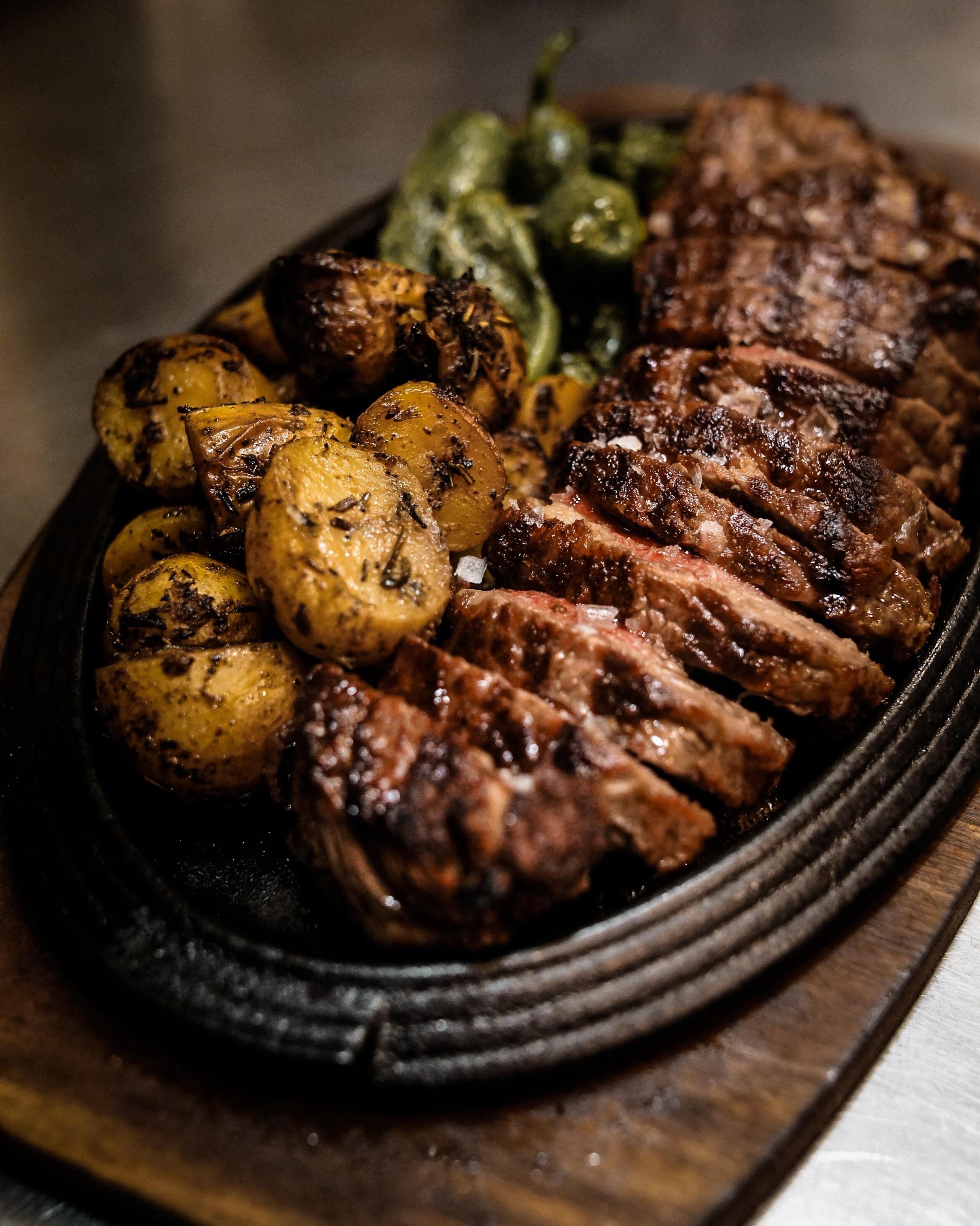 Plate with meat and potatoes